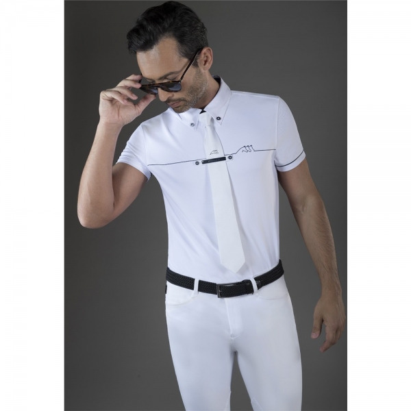 EQUILINE Polo Competizione uomo m/c Linden  Weiß